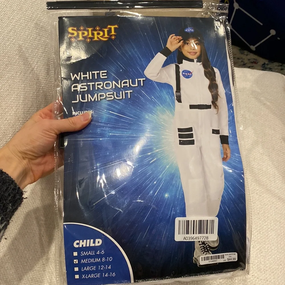 Kids White Astronaut Costume with Hat